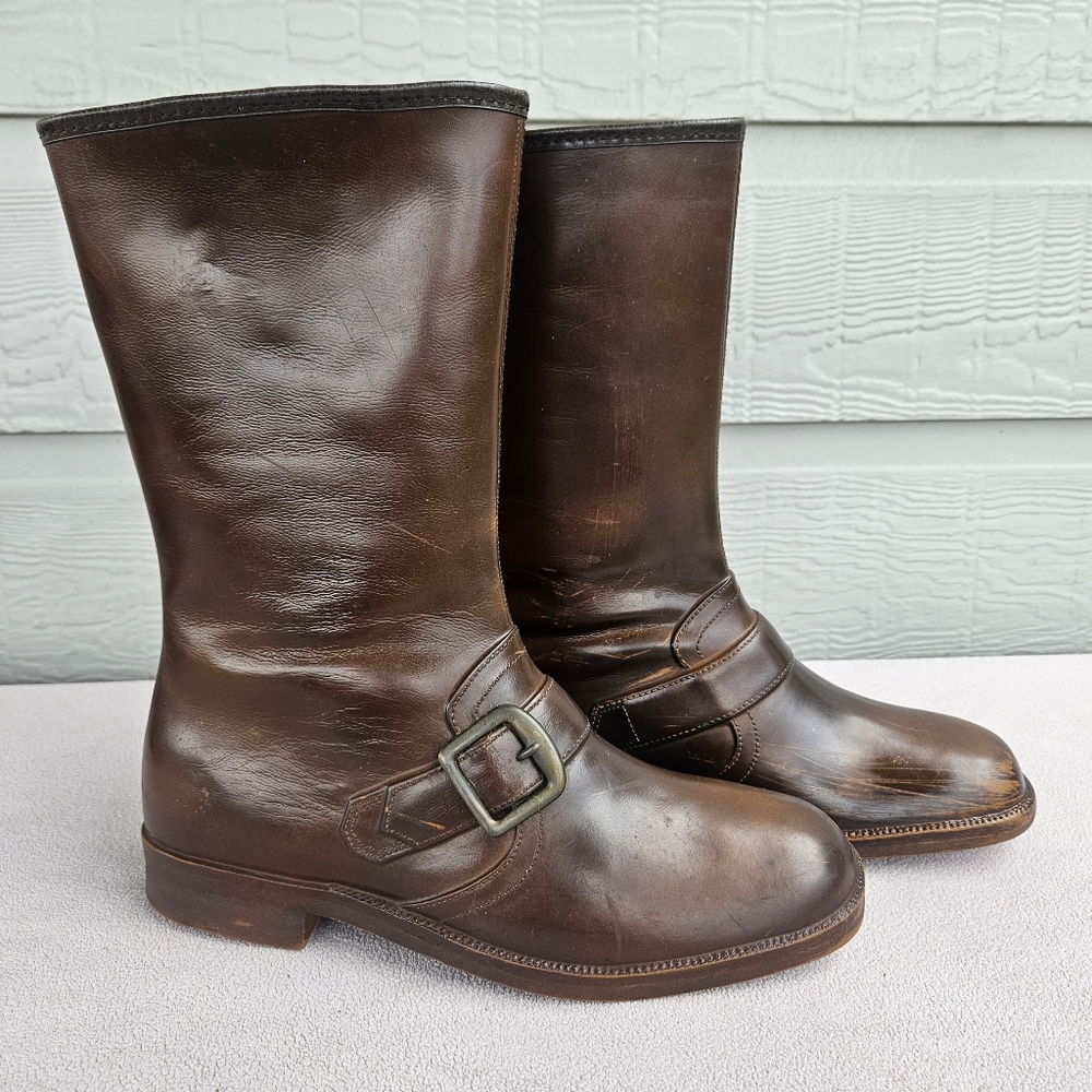 VTG Keds Knockarounds Brown Insulated Waterproof Rain Boots Women SZ 9 Pull On